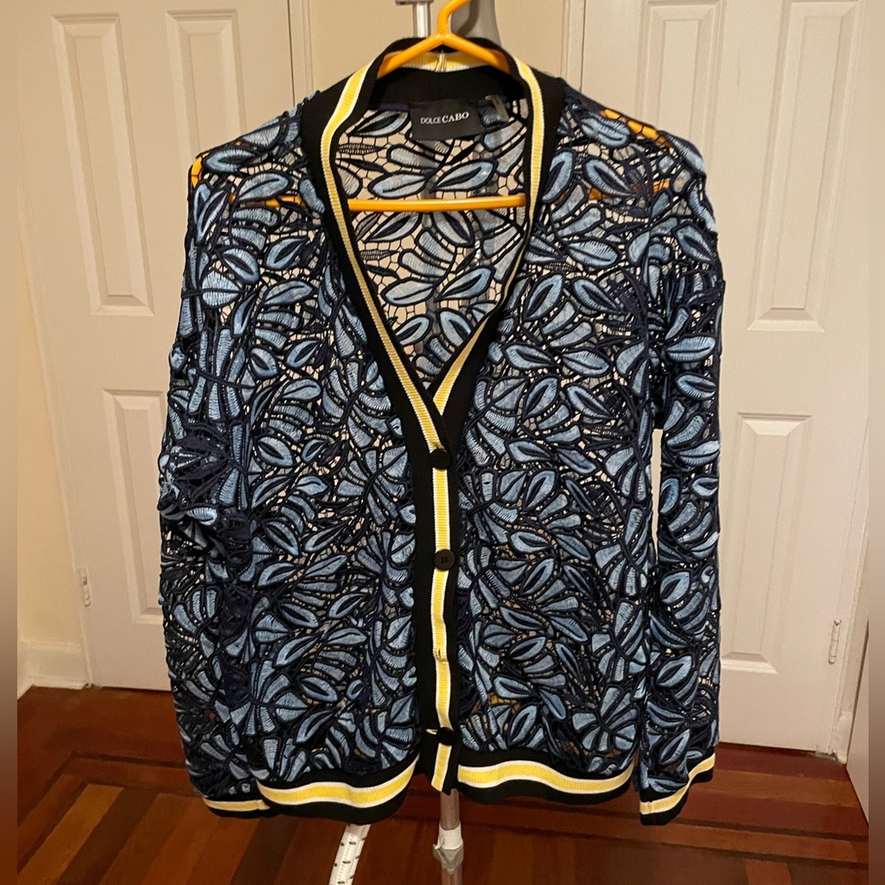 beautiful varsity crochet cardigan